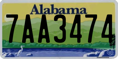AL license plate 7AA3474
