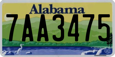 AL license plate 7AA3475
