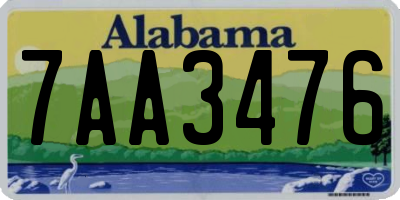 AL license plate 7AA3476