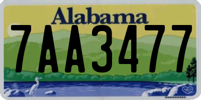 AL license plate 7AA3477