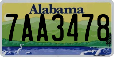 AL license plate 7AA3478