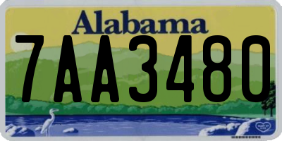 AL license plate 7AA3480