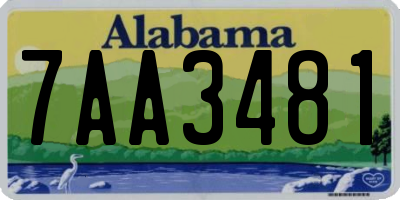 AL license plate 7AA3481