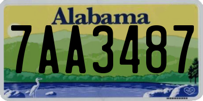 AL license plate 7AA3487