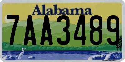 AL license plate 7AA3489