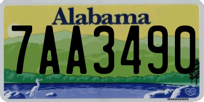 AL license plate 7AA3490