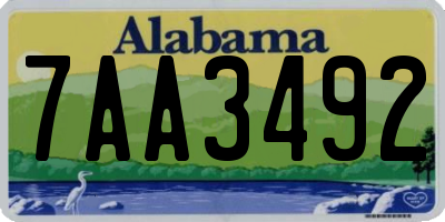 AL license plate 7AA3492
