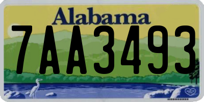 AL license plate 7AA3493