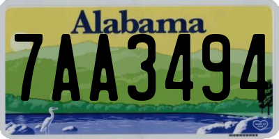 AL license plate 7AA3494