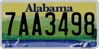 AL license plate 7AA3498