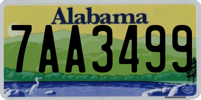 AL license plate 7AA3499
