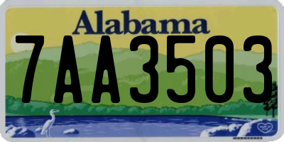 AL license plate 7AA3503