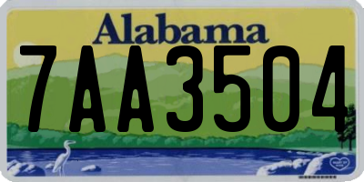 AL license plate 7AA3504