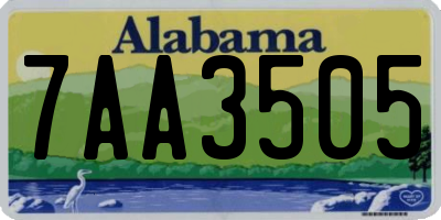 AL license plate 7AA3505