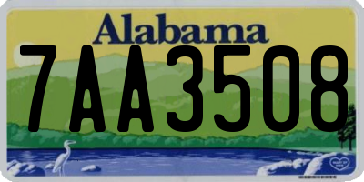 AL license plate 7AA3508