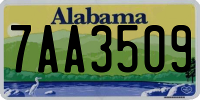 AL license plate 7AA3509