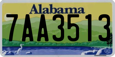 AL license plate 7AA3513