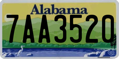 AL license plate 7AA3520