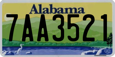 AL license plate 7AA3521