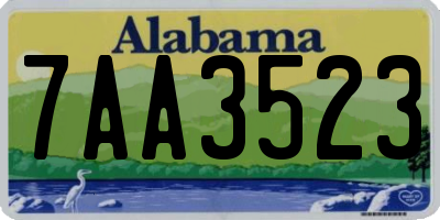 AL license plate 7AA3523