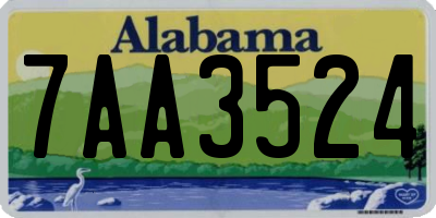 AL license plate 7AA3524