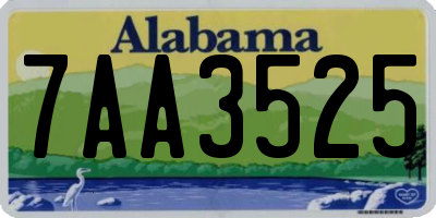 AL license plate 7AA3525