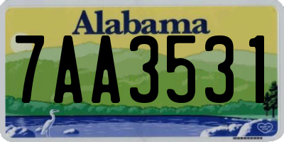AL license plate 7AA3531