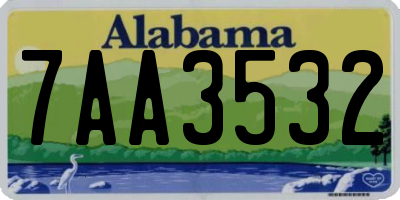 AL license plate 7AA3532