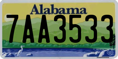 AL license plate 7AA3533