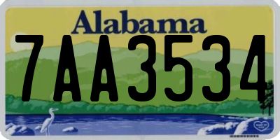 AL license plate 7AA3534