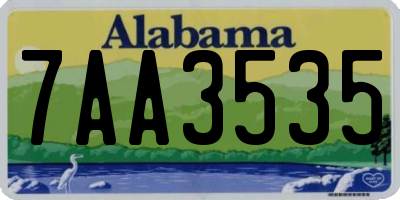 AL license plate 7AA3535
