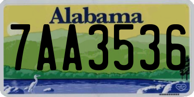 AL license plate 7AA3536