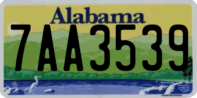 AL license plate 7AA3539