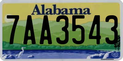 AL license plate 7AA3543