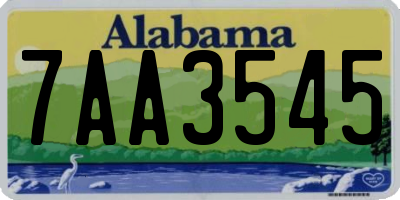 AL license plate 7AA3545