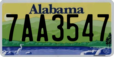 AL license plate 7AA3547