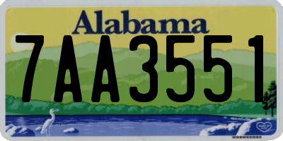 AL license plate 7AA3551