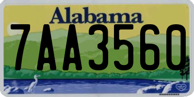 AL license plate 7AA3560