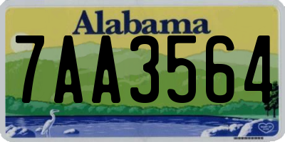 AL license plate 7AA3564