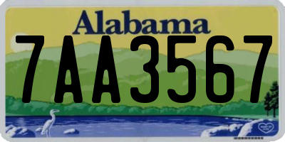 AL license plate 7AA3567