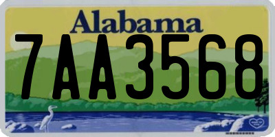 AL license plate 7AA3568