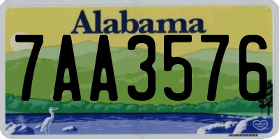 AL license plate 7AA3576
