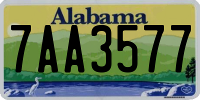 AL license plate 7AA3577
