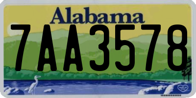 AL license plate 7AA3578
