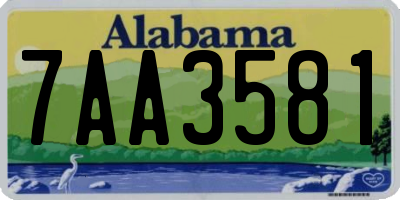 AL license plate 7AA3581