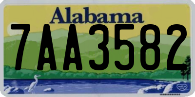AL license plate 7AA3582