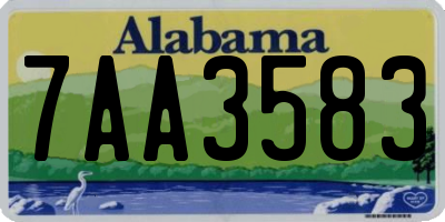 AL license plate 7AA3583