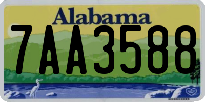 AL license plate 7AA3588