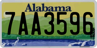 AL license plate 7AA3596
