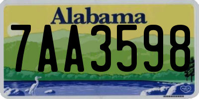 AL license plate 7AA3598